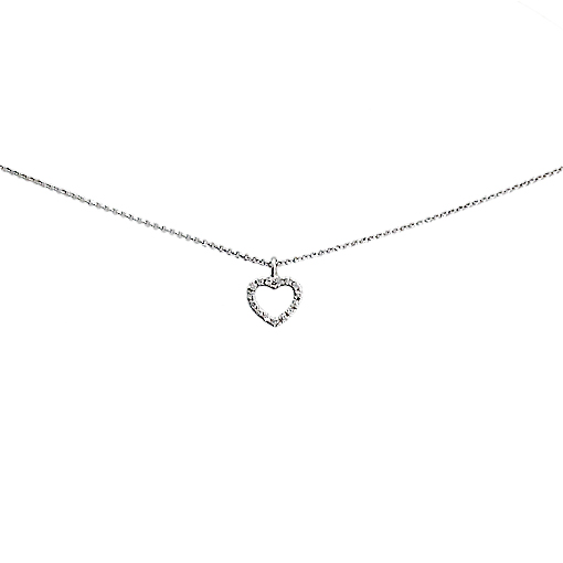 Alternative view of Collana Casadei a Cuore in Oro Bianco e Diamanti