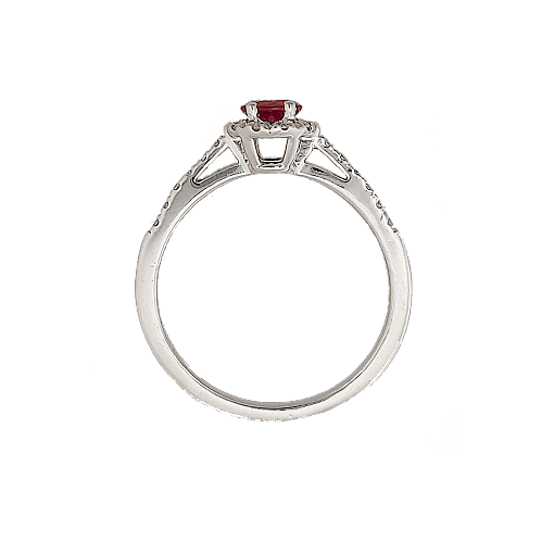 Alternative view of Anello Casadei in Oro Bianco, Rubino e Diamanti