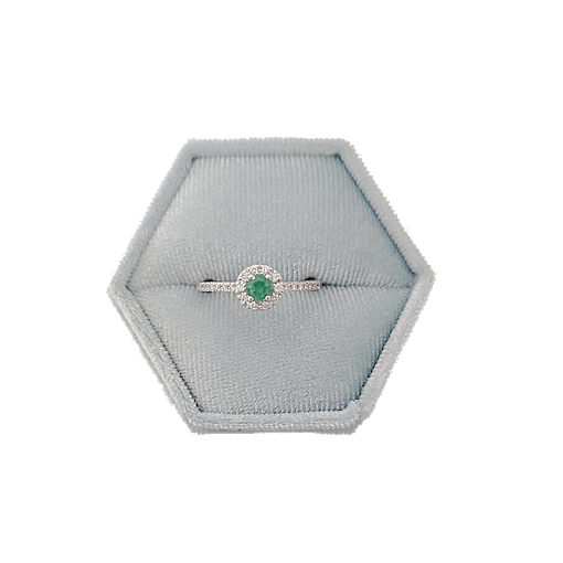 Anello Casadei in Oro Bianco, Smeraldo e Diamanti - immagine 3