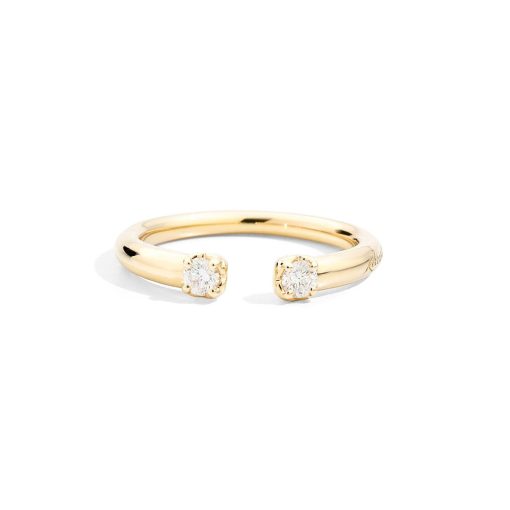 Anello Recarlo Anniversary More Veretta Aperta In Oro Bianco 18 Kt 0 20 Ct