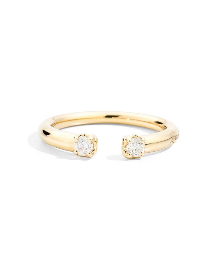 Anello Recarlo Anniversary More Veretta Aperta In Oro Bianco 18 Kt 0 20 Ct