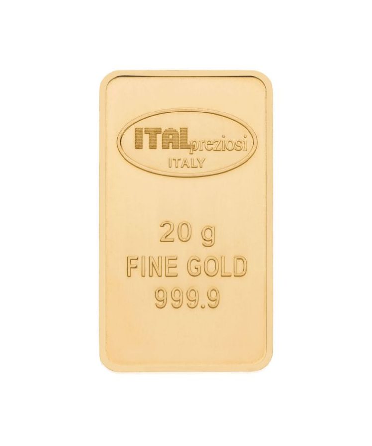Lingotto Oro 20 Grammi Verticale Italpreziosi