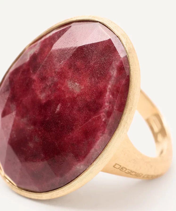 Lunaria 18k Yellow Gold Cocktail Ring With Thulite 44335737995546