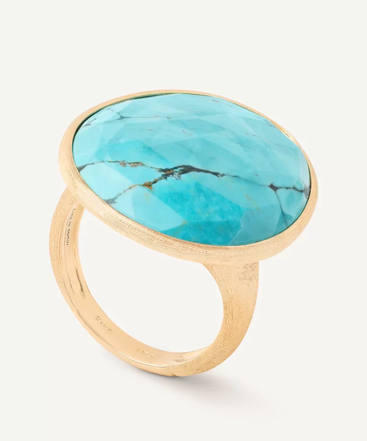 Lunaria 18k Yellow Gold Cocktail Ring With Turquoise 44335719711002