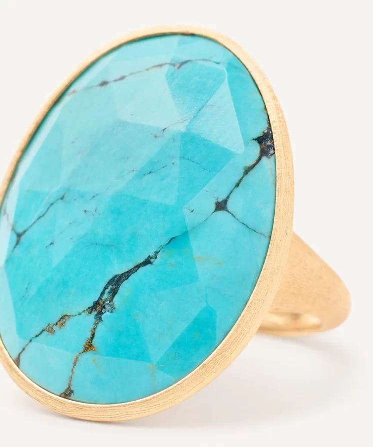 Lunaria 18k Yellow Gold Cocktail Ring With Turquoise 44335719874842
