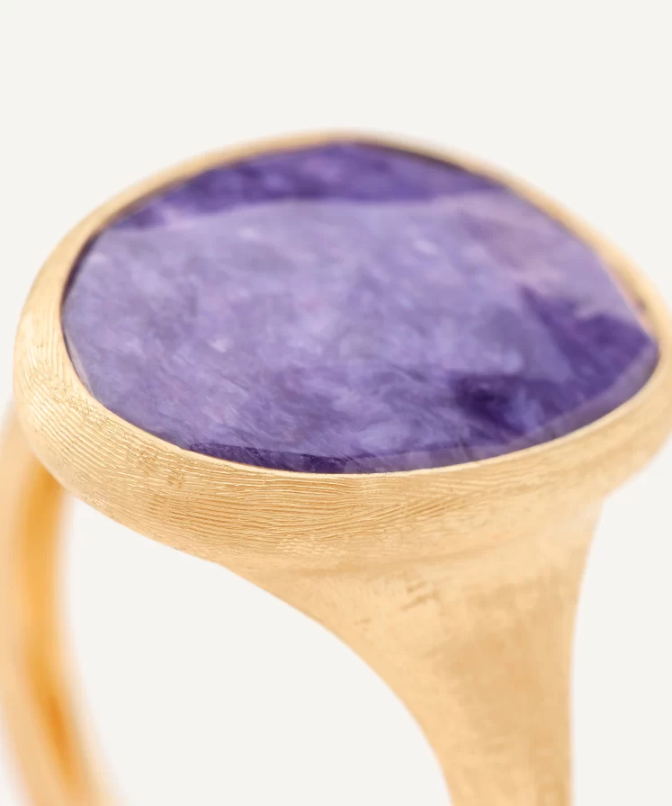 Lunaria 18k Yellow Gold Ring With Charoite 1130205191